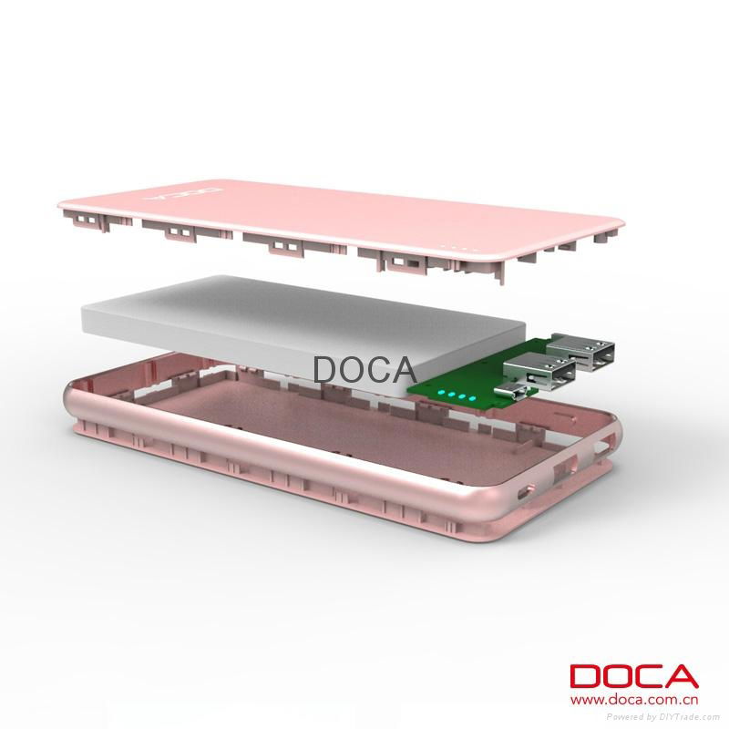 DOCA Portable Power Bank 10000mah RoHS Certification Mobile Power Bank 3