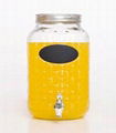 8L Hot Sale Glass Jars With Tap And Decal