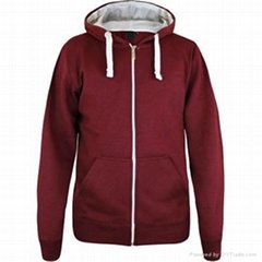 Men’s plain fleece hoodie with full zipper