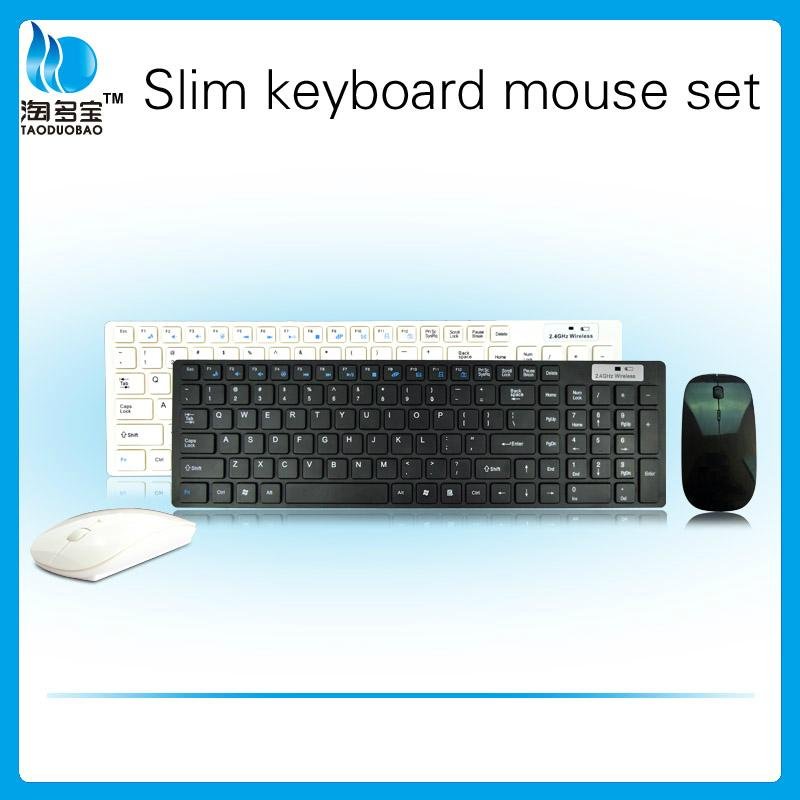 VMT-02 2.4g wireless slim mouse and chocolate keyboard sets for PC