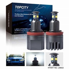 Topcity汽车LED前大灯 日行灯 E92 H8 120W LED宝马天使眼