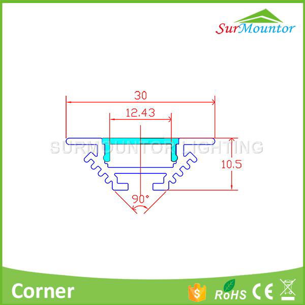 Corner decoration alu led profile led aluminum profile for led strip light 4