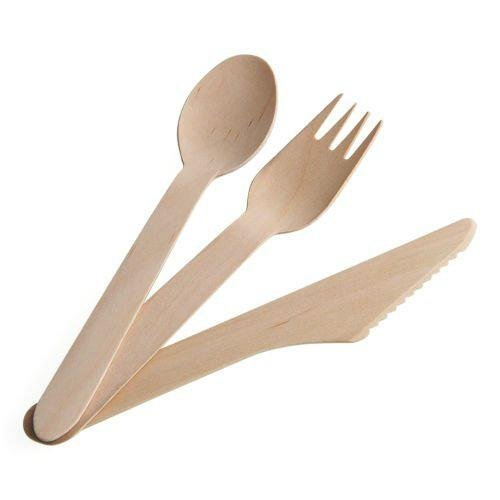 New arrivals customized size birch wood disposable utensils in craft box
