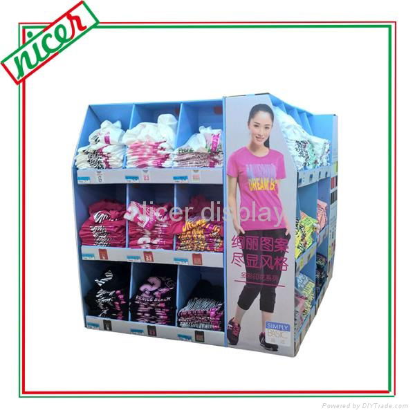 Supermarket cardboard material four sides clothing display racks