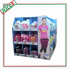 Supermarket cardboard material four sides clothing display racks