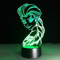 New Design Frozen Princess Shape 3D Night Light Amazing Optical Illusion 3D LED  2