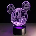 Funny cartoon design baby products Mickey Mouse shape 3d led desk lamp 3