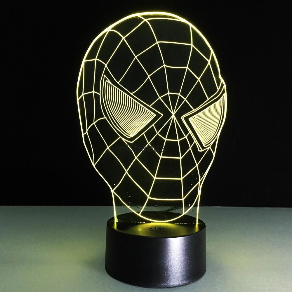 3D Spider-Man 7 Color Changing LED Night Light Energy Saving Desk Lamp 5