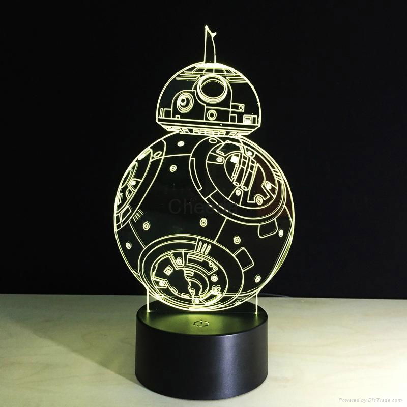 Intelligent Robot Shape 3D Visual Led Night Light Decoration Table Lamp  4