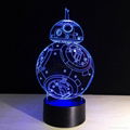 Intelligent Robot Shape 3D Visual Led Night Light Decoration Table Lamp 