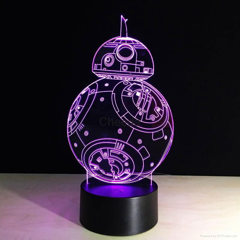 Intelligent Robot Shape 3D Visual Led Night Light Decoration Table Lamp  2