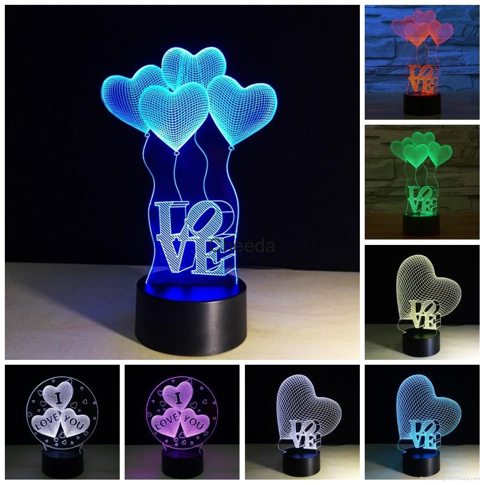 3D illusion Night LIght Details about  / Heart Hands