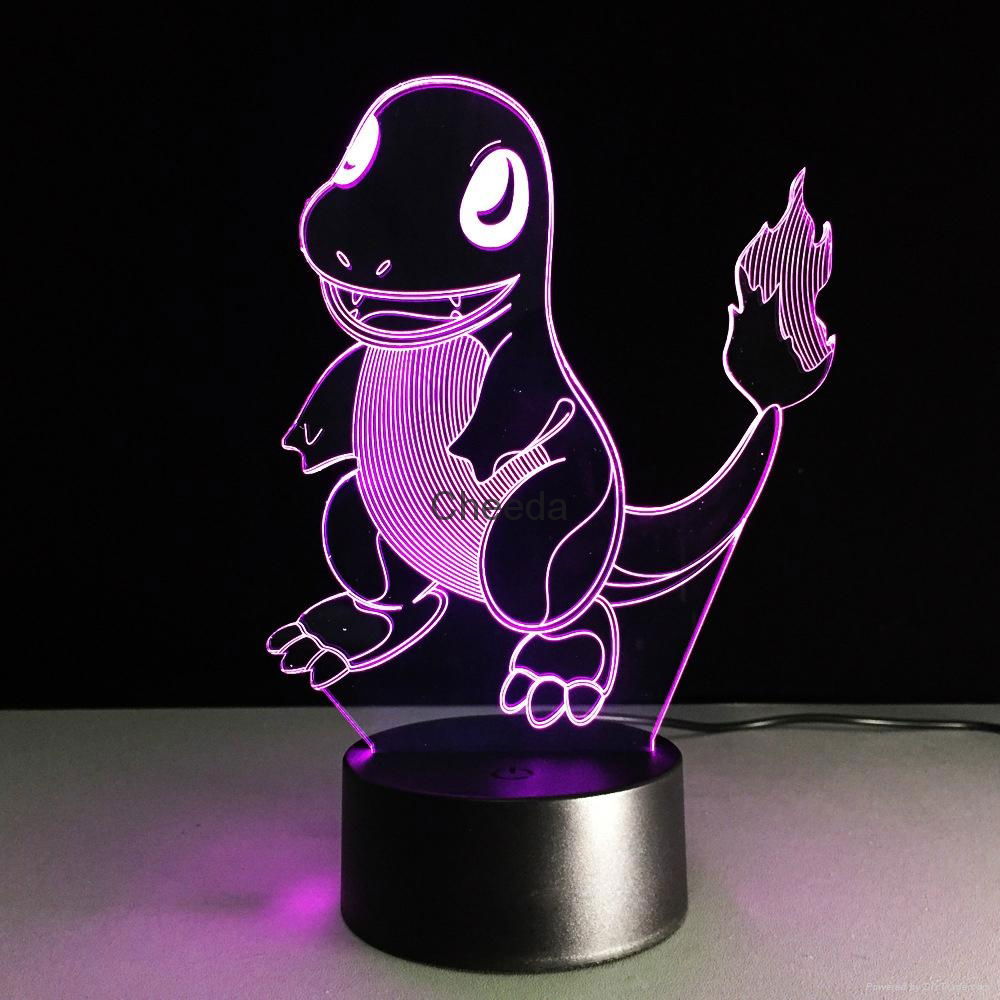 7 Colors Changing  Light Novelty Pocket Dragon 3D Visual Led Small Night Light 5