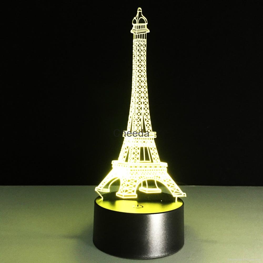  Luminarias Fancy Eiffel Tower Led Light 3D LED Night Light  Bady Room Night Lam 5