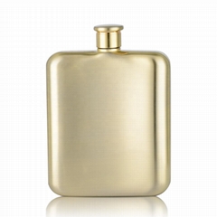 6 oz Rose Gold Stainless steel hip flask with electroplating