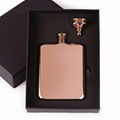 6 oz Rose Gold Stainless steel hip flask with electroplating 2