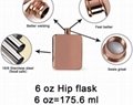 6 oz Rose Gold Stainless steel hip flask with electroplating