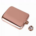 6 oz Rose Gold Stainless steel hip flask with electroplating 5