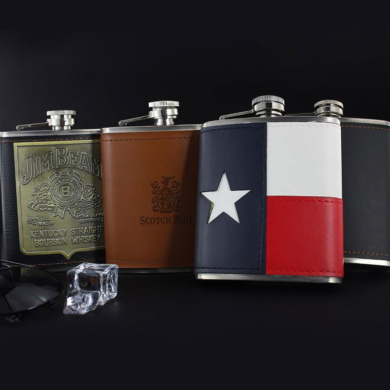  Custom logo high quality 304 stainless steel 6oz hip flask 3