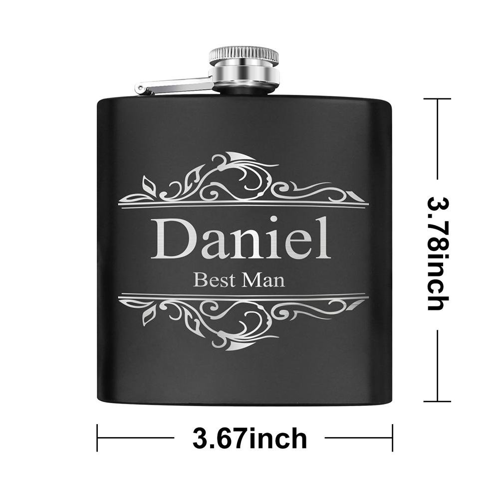 8oz stainless steel hip flask with leather hip flask gift set for promotion 3