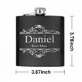 8oz stainless steel hip flask with leather hip flask gift set for promotion 3