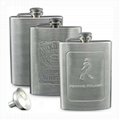 8oz stainless steel hip flask with leather hip flask gift set for promotion