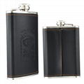 OEM whisky wrapped stainless steel hip flask 3