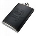 OEM whisky wrapped stainless steel hip flask 5