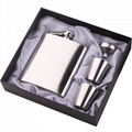 Portable Stainless Steel Hip Flask Flagon Set Pocket Flask Flagon  Whiskey Mug