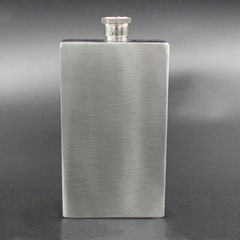 Outdoor flat square wine bottle rectangle shaped 7oz  stainless steel hip flask