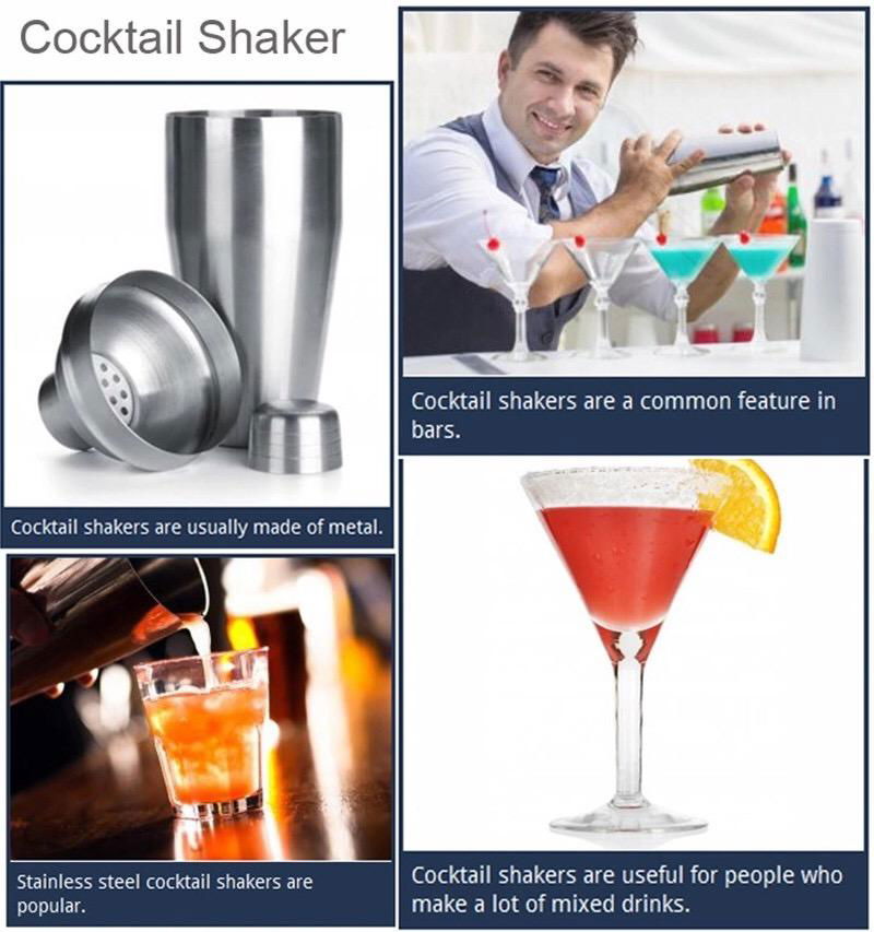 Stainless steel cocktail shaker 250ml 350ml 550ml 700ml 3