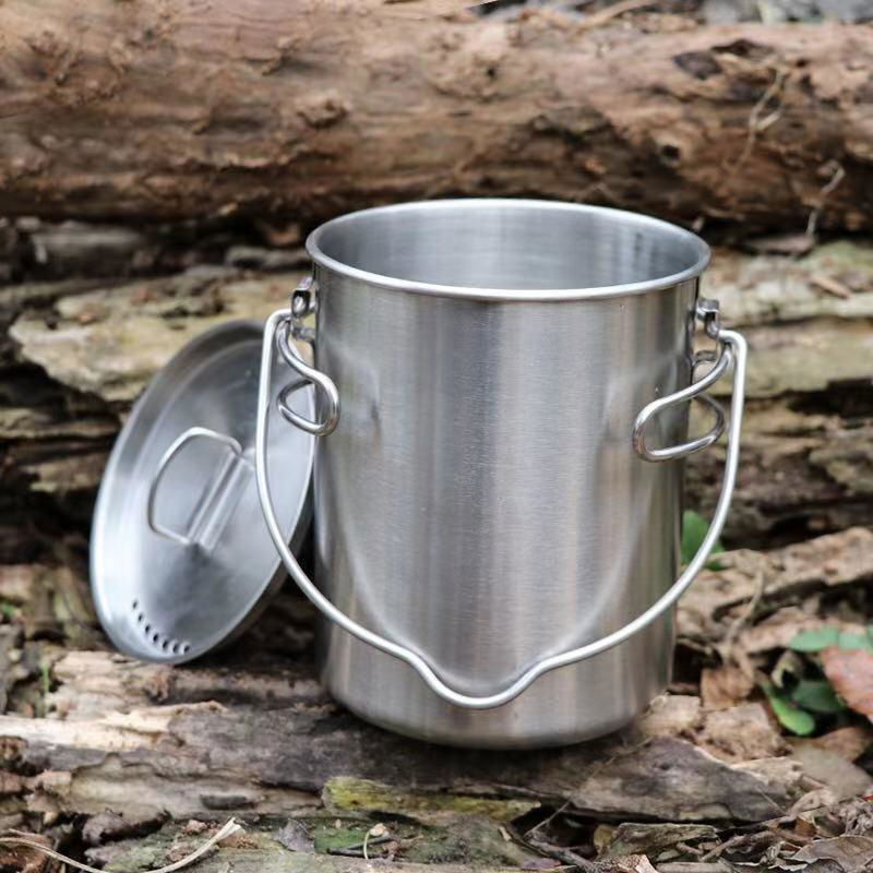 750ml outdoor stainless steel coffee mug with folding handles