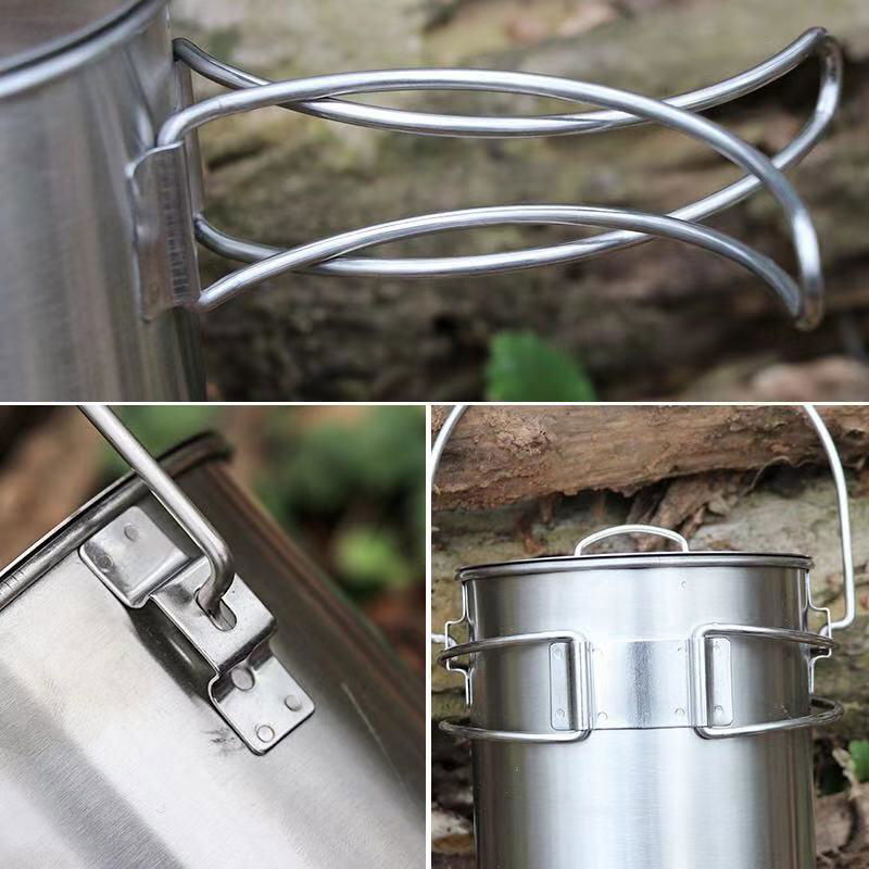 750ml outdoor stainless steel coffee mug with folding handles 4