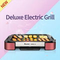 Electric Grill Pan with Non-stick Surface BBQ Griddle Indoor and Outdoor