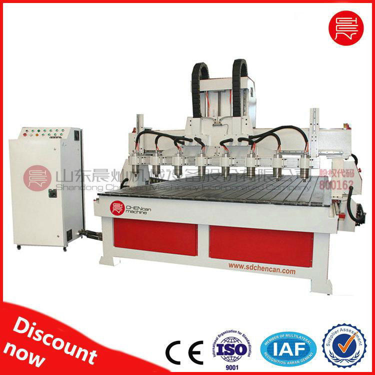 Rotary CNC router Wood router 1325 for cylinder works with Multi spindles  2