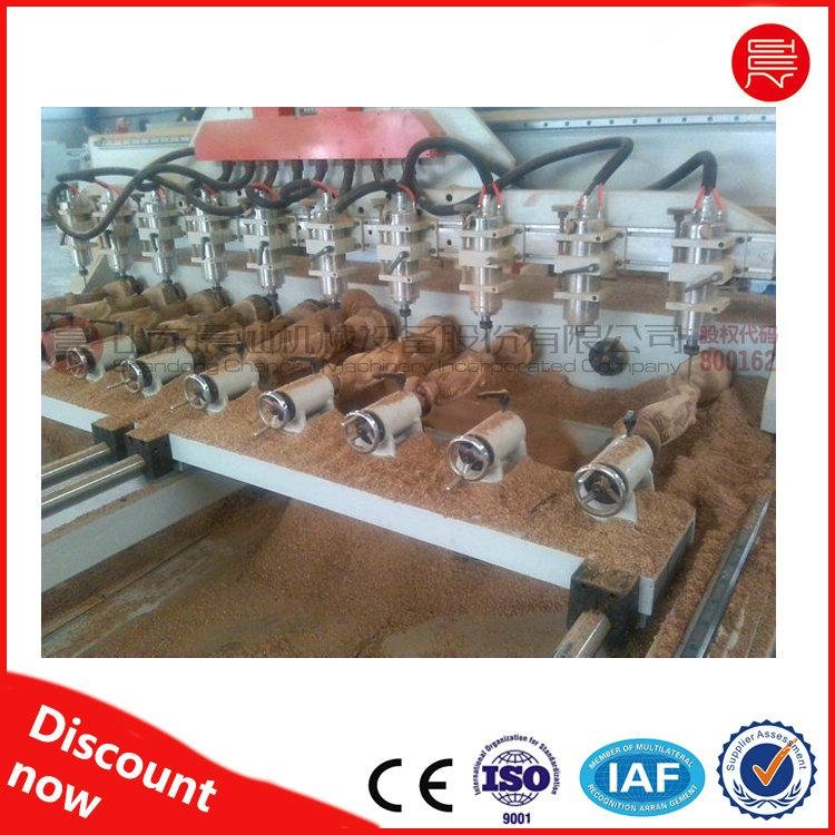 Rotary CNC router Wood router 1325 for cylinder works with Multi spindles  4