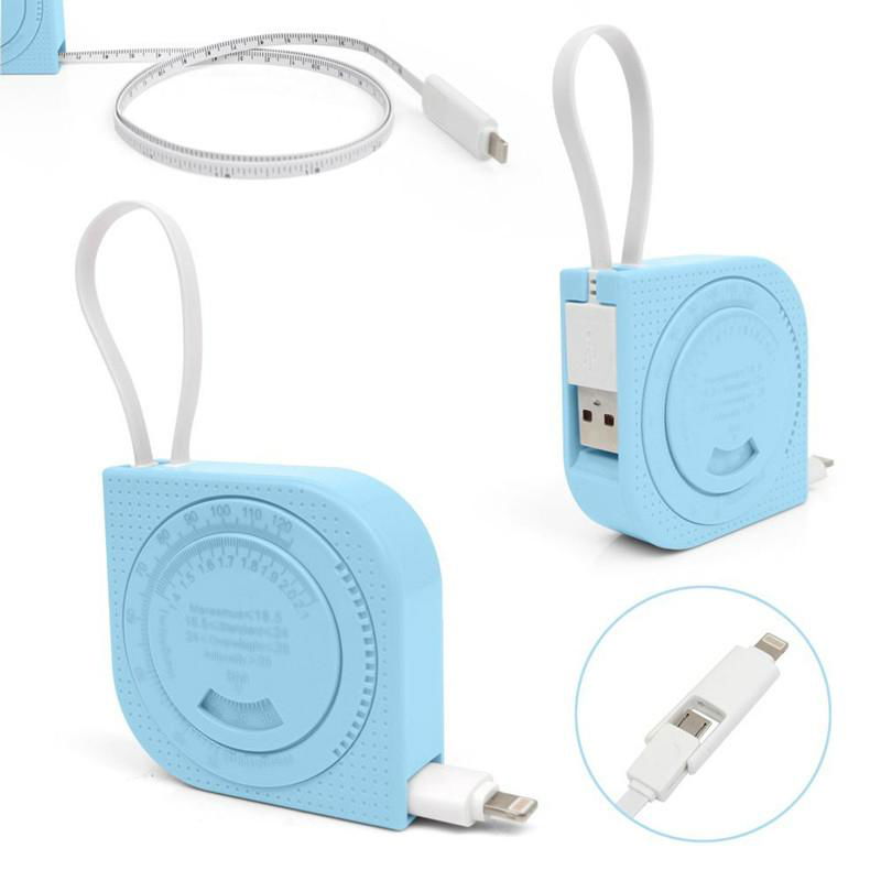 Mini 2 In 1 Multifunction Tape Measure USB Cable with 3 Feet 8 Pin Scale and BMI 4