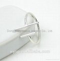 Hot Sales Parallel Bar Silver Ring Open Modern Geometric Ring 2