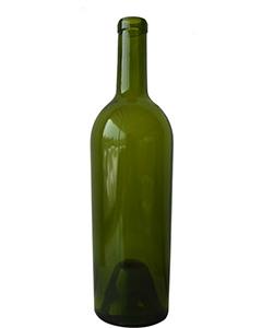  750ML Antique Green Bordeaux/Conical Glass Wine Bottle with Cork