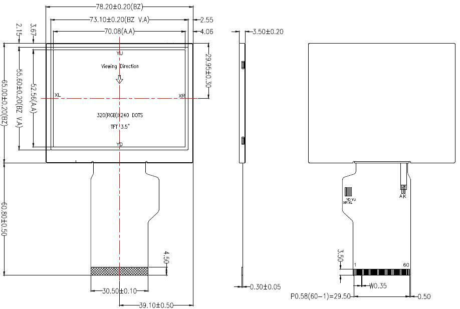 3.5-inch 320X240 Tianma 24bit RGB Interface LCD Screen Repair Manufacturer 2