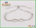 Factory price fashion design micropave jewelry adjustable 925 silver bracelet 2