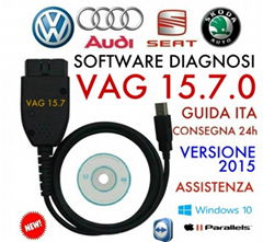 VAG COM 15.7.1 Newest 15.7.4 Diagnostic Cable Hex Can USB Cable for VW Audi Sk