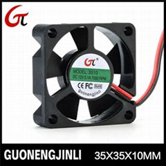 Manufacture selling 12v 3510 green axial cooling fan with fireproof for Intellig