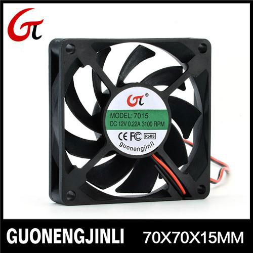 Manufacture selling 12V 7015 dc cooling fan for PC case 