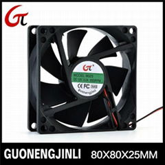 Manufacture selling 12V 8025 dc cooling fan with large air flow for notebook coo