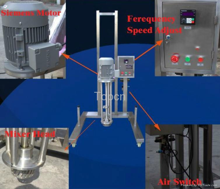 pneumatic lifting moveable high shearing disperser 2