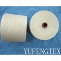 Polyester Linen blended yarn ring spun raw whit 5