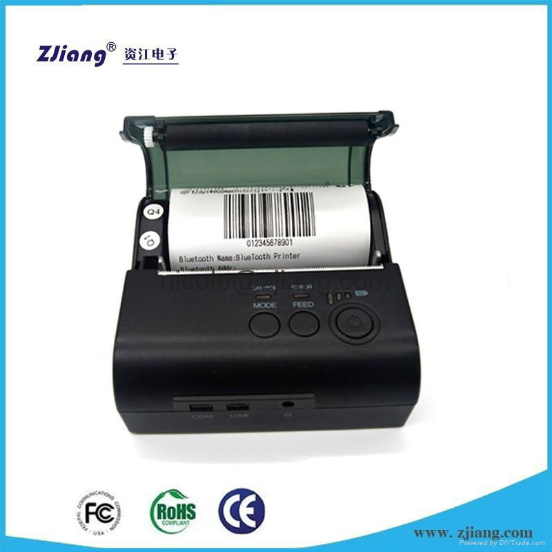 Portable 80mm pos bluetooth thermal mobile printer with 2000mA battery