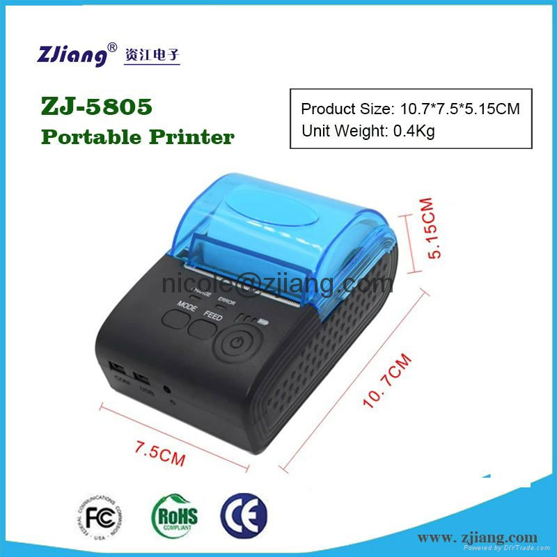 Cheap thermal printers mobile wireless bluetooth printer ios ZJ-5805 4