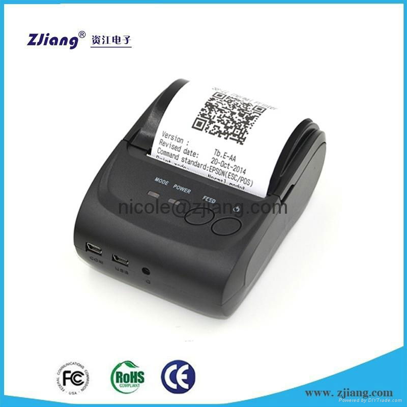 Support iOS Smartphone Hand held Mini 58mm Bluetooth Thermal Receipt Printer ZJ  2